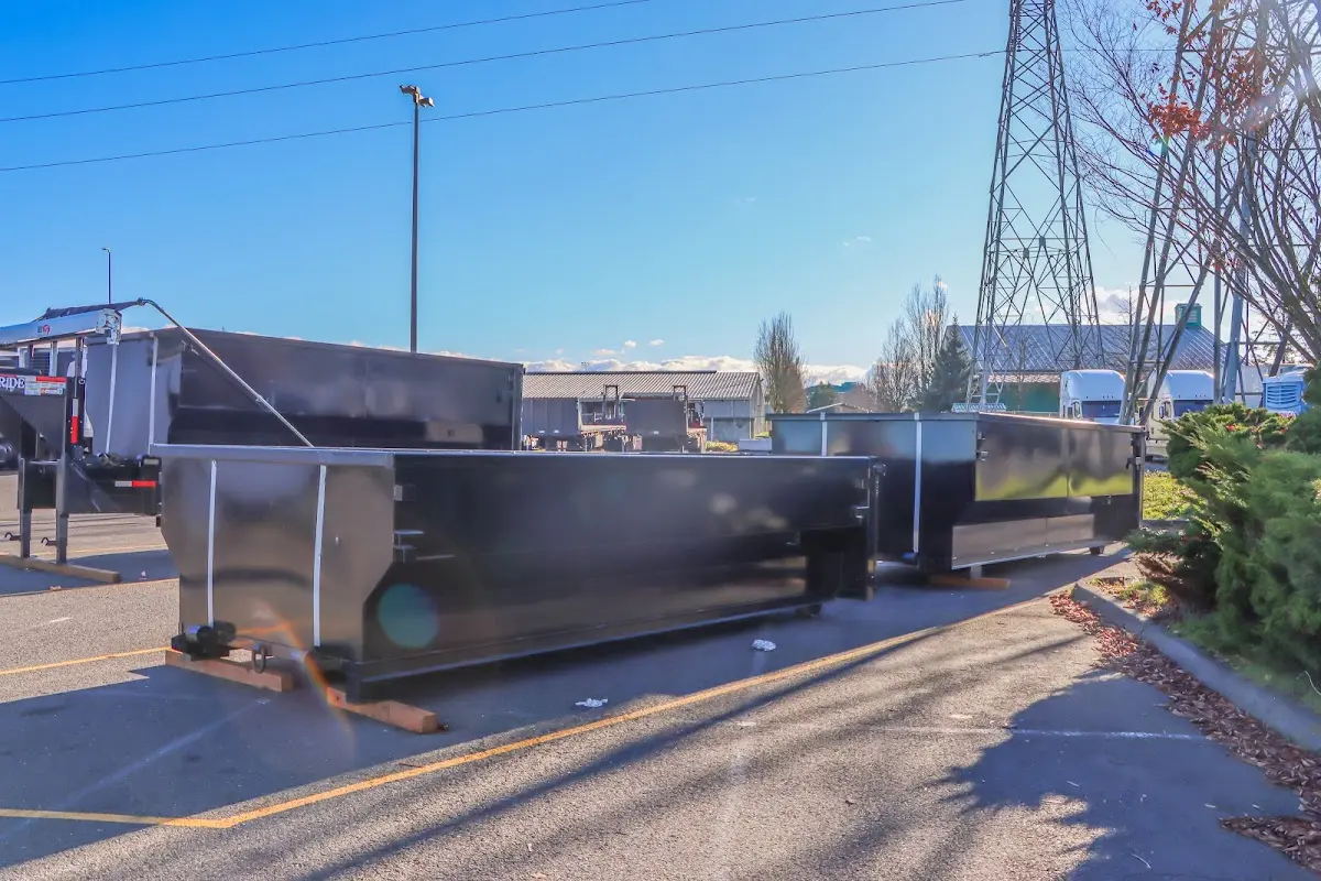 Roll-off dumpster ready for waste disposal at job site for 20 Yard Dumpster Rental in Forest Acres
